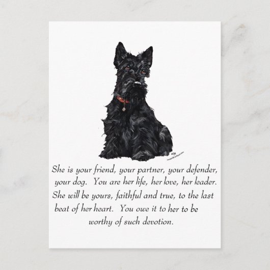 Carte Postale Scottish Terrier Keepsaké - Femme (Devant)
