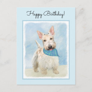 Carte Postale Scottish Terrier Wheaten Dog Painting Art original