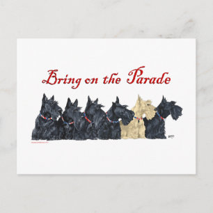 Carte Postale Scottish Terriers noirs et froment