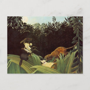 Carte Postale Scout Attaqué Par Un Tigre
