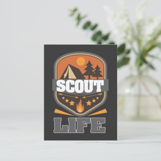 Carte Postale Scout Life Camping Chef Scouting Forest Adventur (Debout devant)