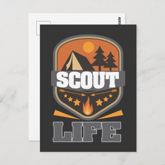 Carte Postale Scout Life Camping Chef Scouting Forest Adventur (Devant / Derrière)