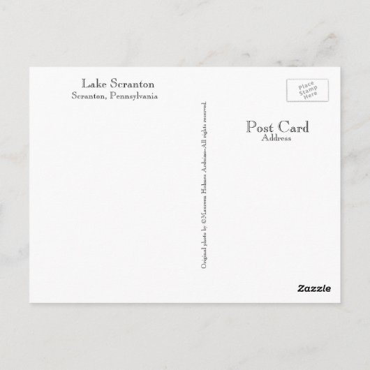 Carte postale Scranton-Lake Scranton (Dos)