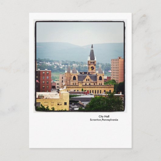 Carte postale Scranton PA-City Hall Montagnes sans (Devant)