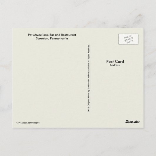 Carte postale Scranton PA-Pat McMullen's Bar Resta (Dos)