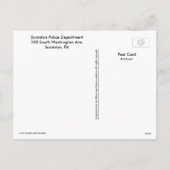 Carte postale Scranton PA Police Service Vacances (Dos)