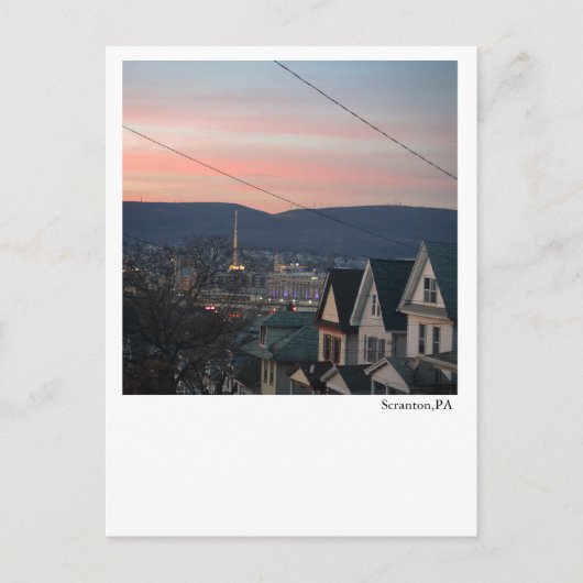 Carte postale Scranton PA Vue nocturne (Devant)