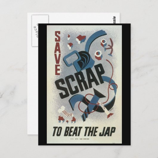 Carte Postale Scrap Metal World War 2 (Devant / Derrière)