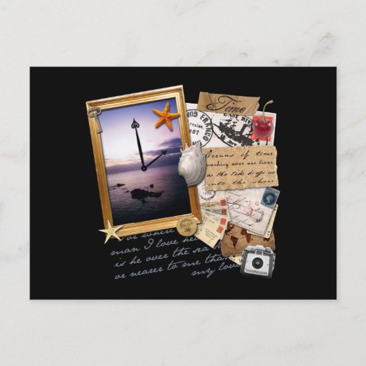 Carte Postale Scrapbook/Collage "Time" (Devant)