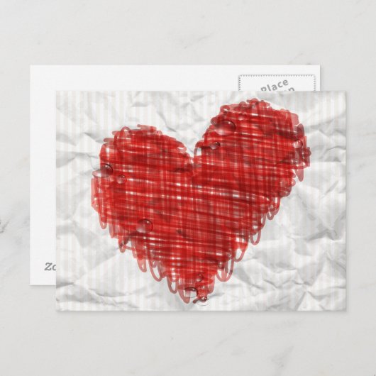 Carte Postale Scribble Heart (Devant / Derrière)