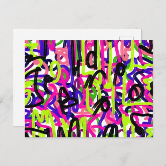 Carte Postale Scribbles en couleurs (Devant / Derrière)