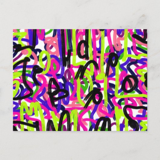 Carte Postale Scribbles en couleurs (Devant)