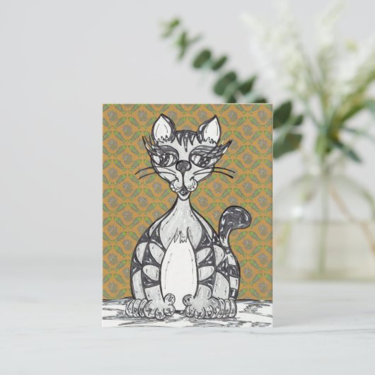 Carte Postale Scribby Chat 21 (Debout devant)