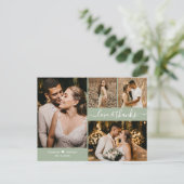 Carte Postale Script 4 Photo Collage Wedding Thank You (Debout devant)