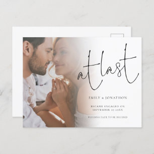 Carte Postale Script à Dernier Fiançailles photo Faire-part