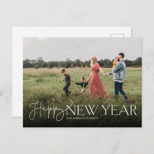 Carte postale Script and Sans Flat New Years (Devant / Derrière)