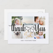 Carte Postale Script avec cœur Merci 6 photos Universel (Devant / Derrière)
