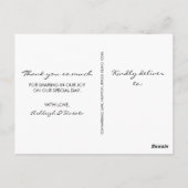 Carte Postale Script Black Love And Thanks | Photo personnalisée (Dos)