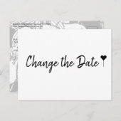Carte Postale Script bohème simple blanc Modifier la date (Devant / Derrière)