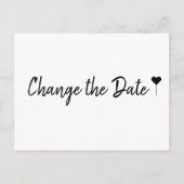 Carte Postale Script bohème simple blanc Modifier la date (Devant)