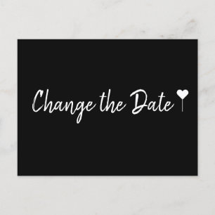 Carte Postale Script bohème simple Noir Changer la date