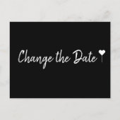 Carte Postale Script bohème simple Noir Changer la date (Devant)