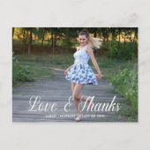 Carte Postale Script calgraphique | Merci de la graduation photo (Devant)