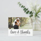 Carte Postale Script chic | Merci photo Mariage (Debout devant)