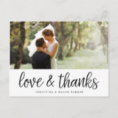 Carte Postale Script chic | Merci photo Mariage (Devant)
