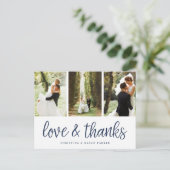 Carte Postale Script chic | Merci photo multi-Mariage (Debout devant)