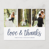 Carte Postale Script chic | Merci photo multi-Mariage (Devant)