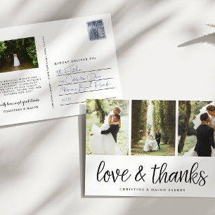 Carte Postale Script chic Merci photo multi-Mariage