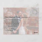 Carte Postale script chic moderne merci 2 photos mariage (Dos)