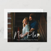 Carte Postale Script Chic Simple Nouveau Mariage Plan reporté (Devant / Derrière)