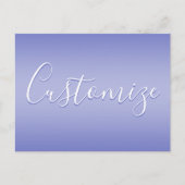 Carte Postale Script cursif modifiable | Violet blanc et violet (Devant)