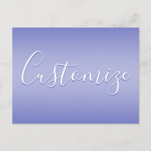 Carte Postale Script cursif modifiable | Violet blanc et violet (Devant)