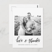 Carte Postale Script d'amour et de merci photo couple moderne (Devant / Derrière)