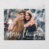 Carte Postale Script de Brève Moderne Photo Star de Noël (Devant)