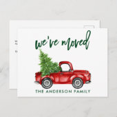 Carte Postale Script de brosse Changement d'adresse Camion Arbre (Devant / Derrière)