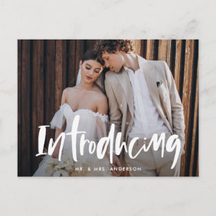 Carte Postale Script de brosse en gras introduction Elopement Ma