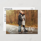 Carte Postale Script De Brosse Moderne Enregistrer La Nouvelle D (Devant / Derrière)