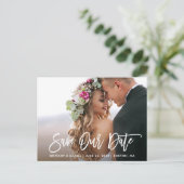 Carte Postale Script de brosse moderne Enregistrer notre photo d (Debout devant)