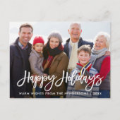 Carte Postale Script de brosse moderne Famille Photo Joyeux jour (Devant)