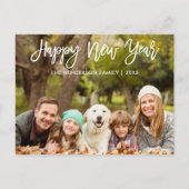 Carte Postale Script de brosse moderne Joyeux photo de famille d (Devant)