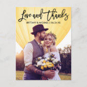 Carte Postale Script de brosse moderne Mariage amour Merci Coupl (Devant)