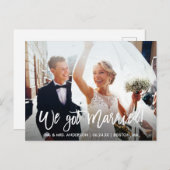 Carte Postale Script De Brosse Moderne Nous Nous Sommes Mariés (Devant / Derrière)