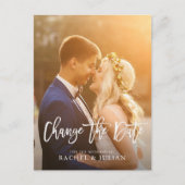 Carte Postale script de brosse modifier la photo de date (Devant)