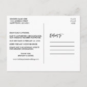 Carte Postale Script de brosse Nouvelle date Mariage L'amour est (Dos)