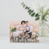Carte Postale Script De Brush Moderne Nous Avons Marié Photo (Debout devant)