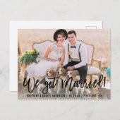Carte Postale Script De Brush Moderne Nous Avons Marié Photo (Devant / Derrière)